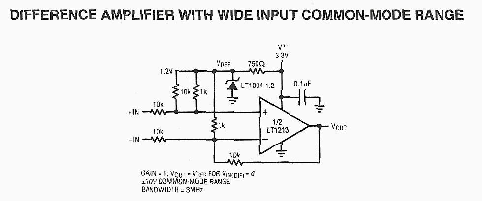 Difference Amplifier With Wide Input Common-Mode Range