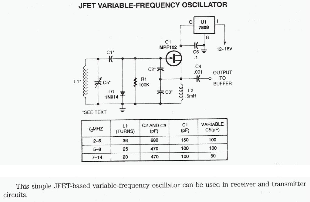 Jfet Variable Freq Oscillator