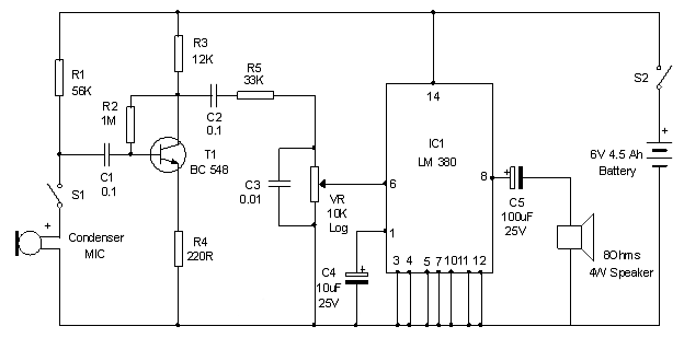 MIC AMP - 2.5W Using IC