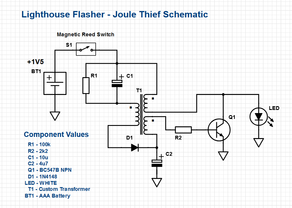 Point Abino Lighthouse Flasher Schematic