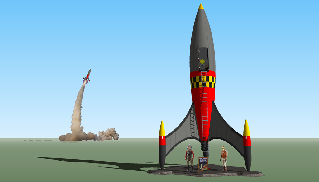 Retro Rocket Model Sketchup 8 MODEL 3  (2020)