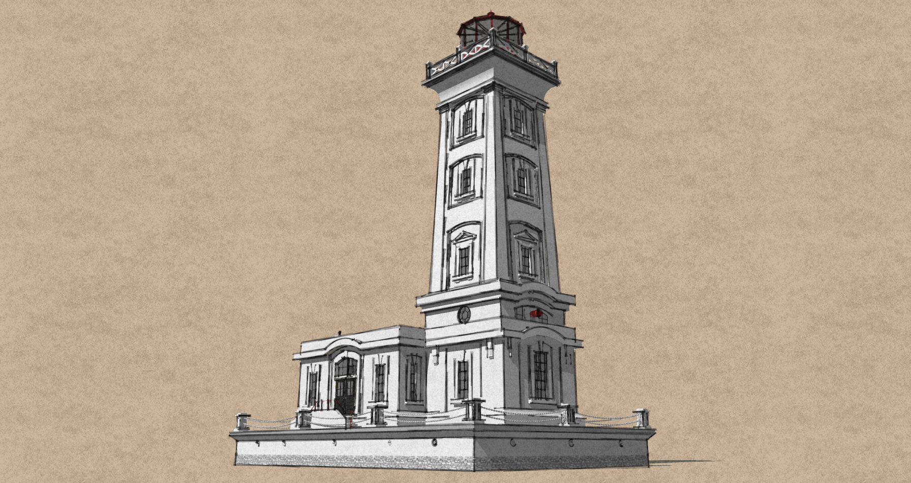 Point Abino Lighthouse Sketchup 8 MODEL 14 (2023)