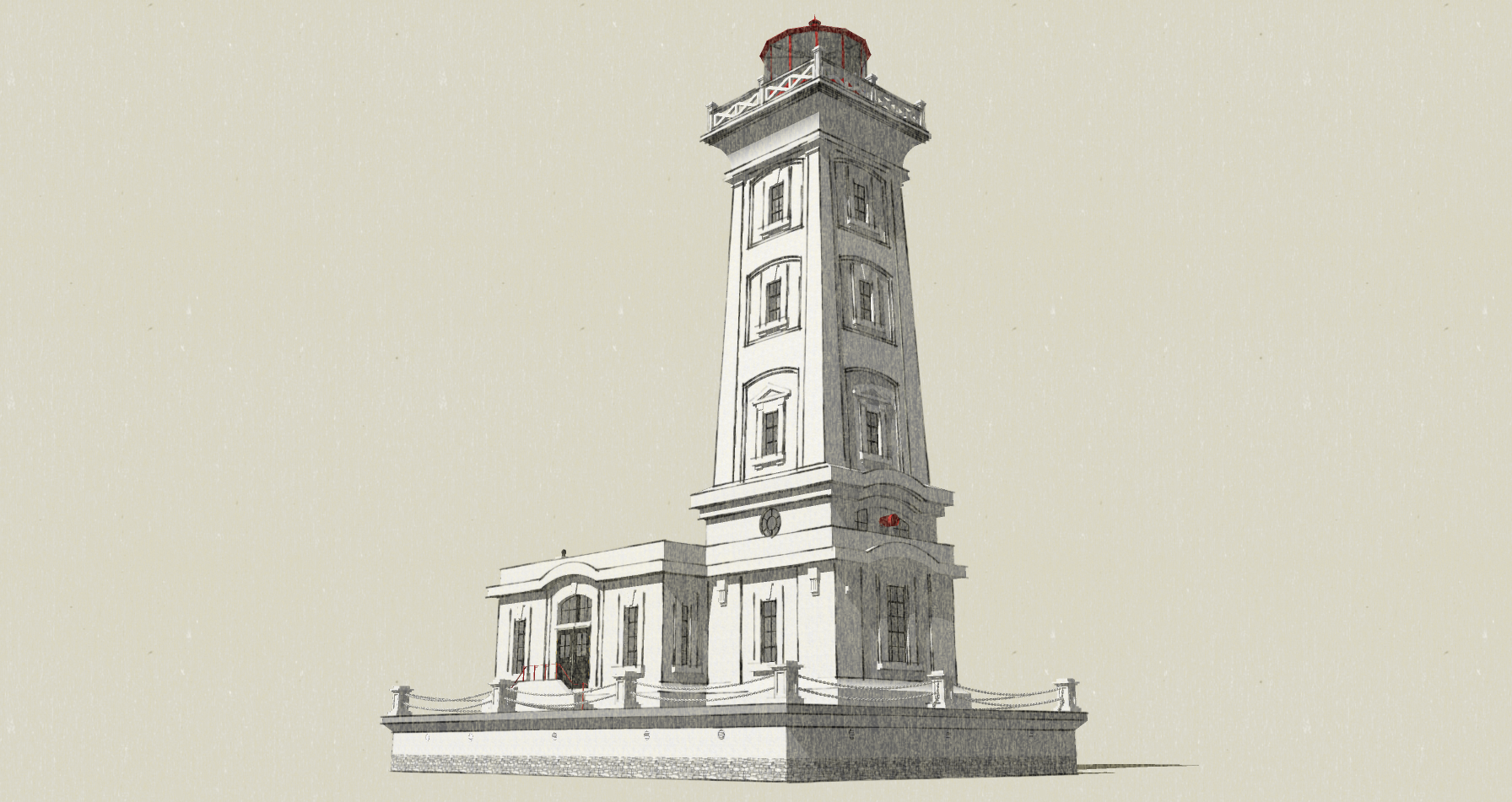 Point Abino Lighthouse Sketchup 8 MODEL 14 (2023)